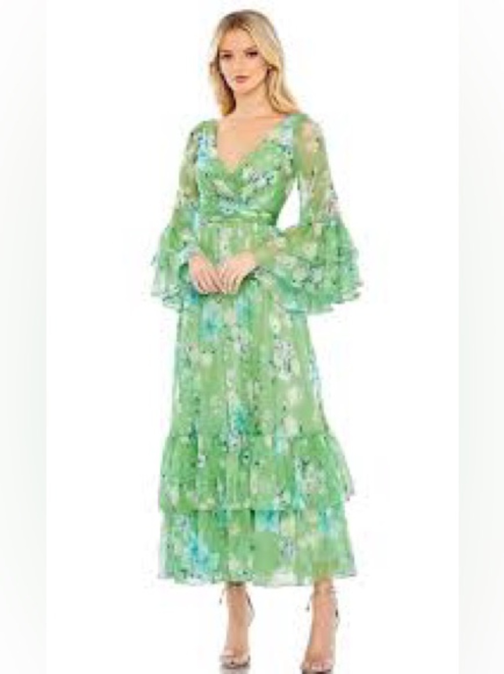 Mac Duggal 68257 - Tea Length Flounce Floral Dress